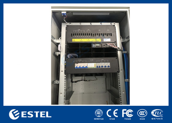 Tủ điện viễn thông và tủ pin ngoài trời 32U với bảng phân phối điện và bảo vệ chống trộm pin