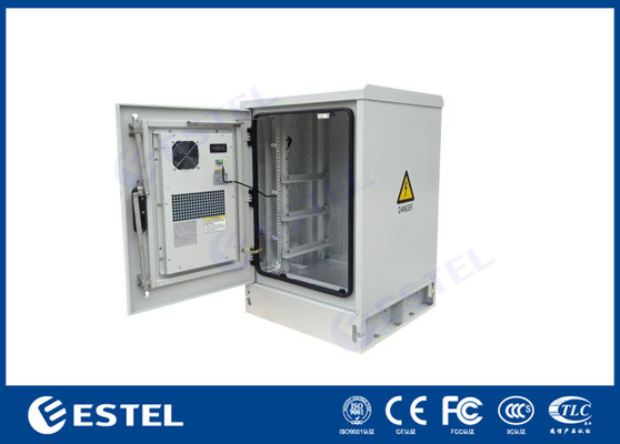 16U thép galvanized ngoài trời điện thoại điện thoại 19 'các giá đỡ với điều hòa không khí IP55