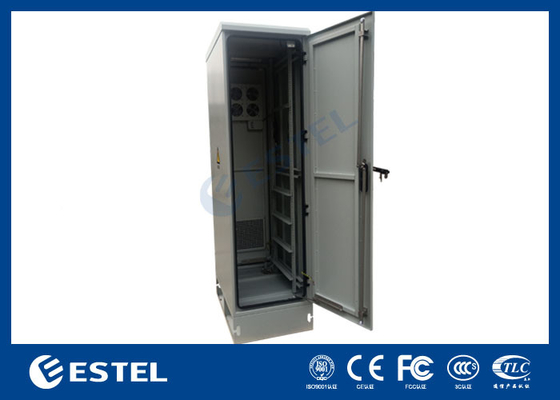 42U Nội thất truyền thông ngoài trời 19 Inch Nội thất viễn thông với quạt cửa hai IP55