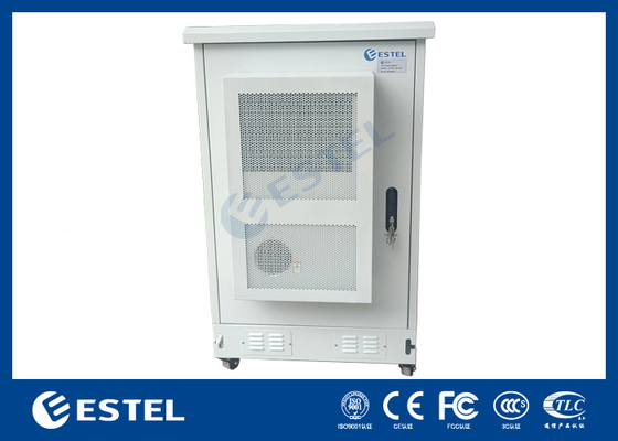 ET8080130A-22U Tủ viễn thông ngoài trời với điều hòa không khí làm mát và bốn bánh