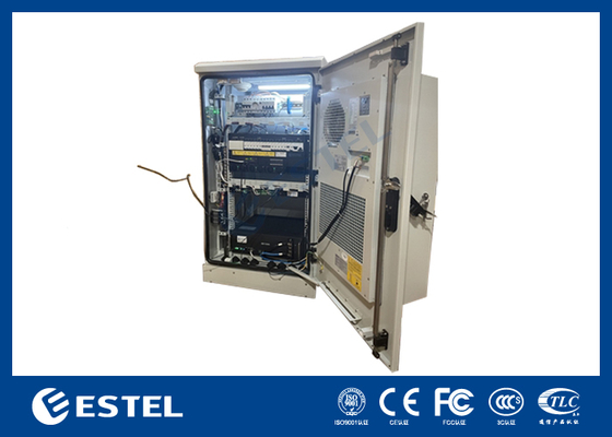 19 inch 18U tiêu chuẩn ngoài trời Telecom Cabinet với hệ thống làm mát tích hợp và cửa trước thép không gỉ