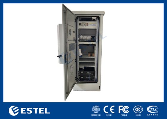 19 inch 18U tiêu chuẩn ngoài trời Telecom Cabinet với hệ thống làm mát tích hợp và cửa trước thép không gỉ