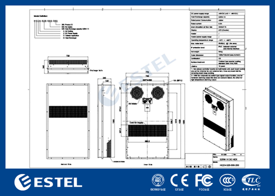 Bộ trao đổi nhiệt vỏ 48VDC 325W/K với giao tiếp RS485 MODBUS RTU