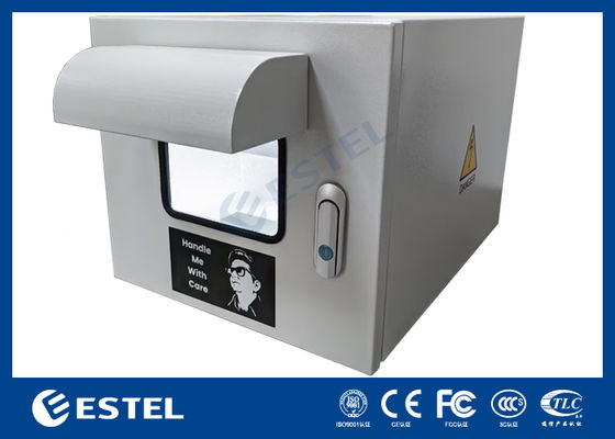 Outdoor Printer Cabinet, Pole-Mounted IP55 Enclosure, W340×D440×H300mm, Cooling Fan, Suitable for Toll Stations,and Farm Monitoring Stations