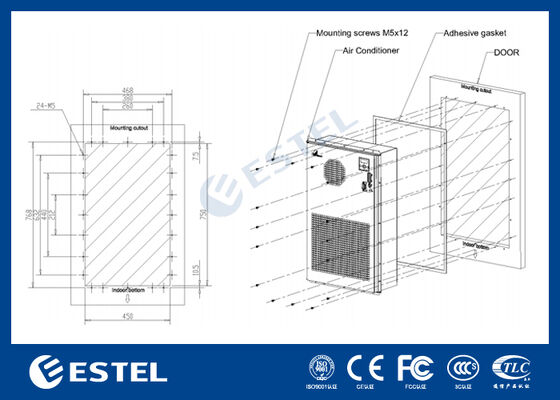 Tủ điều hòa không khí AC110V 60Hz 600W Khả năng làm mát lý tưởng cho môi trường khắc nghiệt với giám sát từ xa