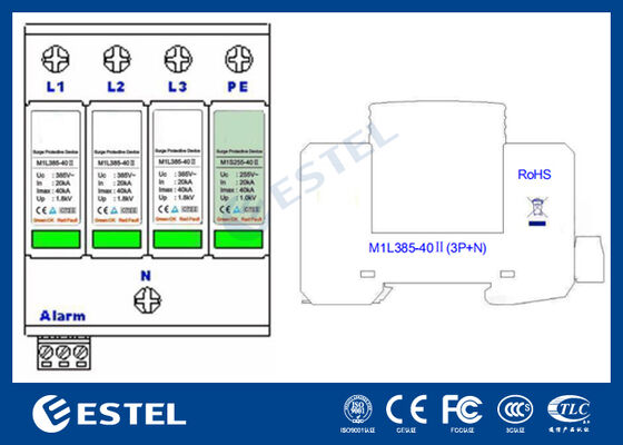 Thiết bị bảo vệ điện áp (SPD) để phân phối điện 40kA Cổng báo động hiện tại điện áp từ xa