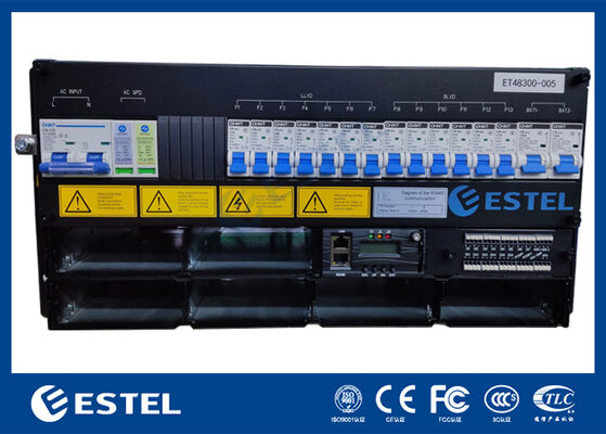 Hệ thống nguồn viễn thông hai khoang IP55 với hai ngăn hai hàng cho nguồn và ắc quy