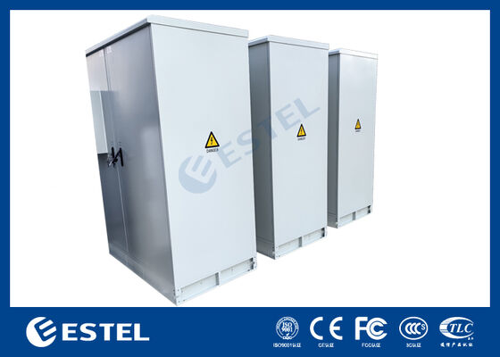 IP65 42U Tủ điện ngoài trời hai khoang RAL7035, 1.5mm Thép kẽm & SUS316 Xây dựng thép không gỉ để tăng độ bền và bảo vệ