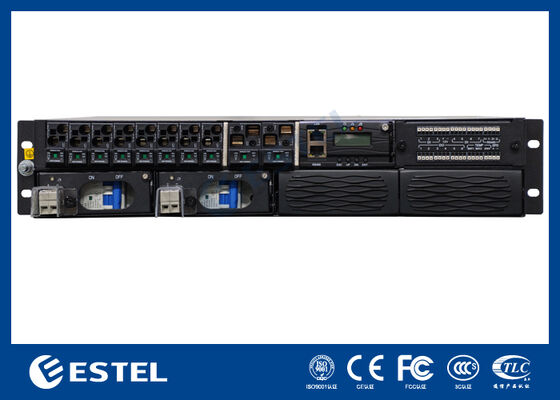 ET48100P5E22 Hệ thống phân phối nguồn DC gắn trên giá cho mạng viễn thông với 8 đầu ra nguồn cấp dữ liệu, 2 đầu vào pin và giám sát tích hợp