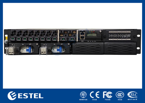 ET48100P5E22 Hệ thống phân phối nguồn DC gắn trên giá cho mạng viễn thông với 8 đầu ra nguồn cấp dữ liệu, 2 đầu vào pin và giám sát tích hợp