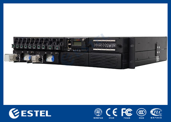 ET48100P5E22 Hệ thống phân phối nguồn DC gắn trên giá cho mạng viễn thông với 8 đầu ra nguồn cấp dữ liệu, 2 đầu vào pin và giám sát tích hợp