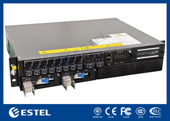ET48100P5E22 Hệ thống phân phối nguồn DC gắn trên giá cho mạng viễn thông với 8 đầu ra nguồn cấp dữ liệu, 2 đầu vào pin và giám sát tích hợp