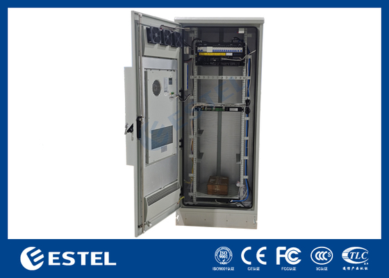 Bộ điều chỉnh năng lượng 32U Cabinet Telecom ngoài trời với hệ thống điện viễn thông 18kW và đơn vị giám sát môi trường