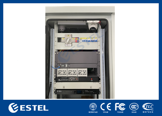 Tủ pin ngoài trời IP55 22U với Hệ thống nguồn chỉnh lưu 9KW 48VDC tích hợp cho Ứng dụng Viễn thông
